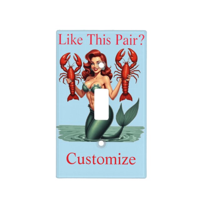 Mermaid Holding Lobsters Thunder_Cove Light Switch Cover (Front)