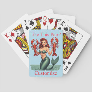 Mermaid Holding Lobsters Thunder_Cove Poker Cards