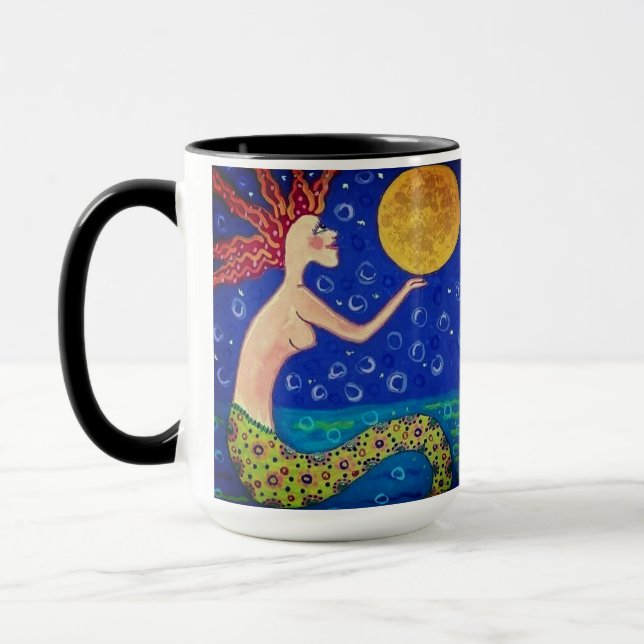 Mermaid Holding Moon Mug (Left)