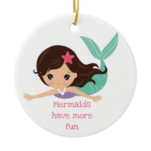 Mermaid holiday ornament