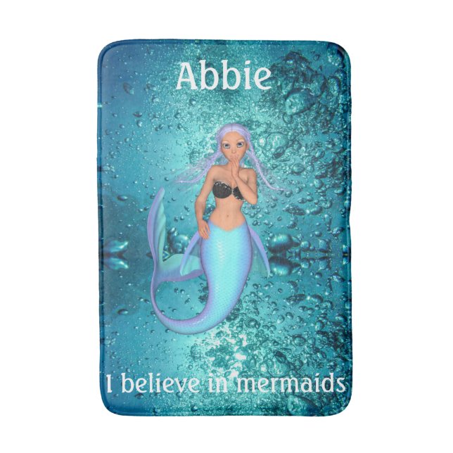 Mermaid - I Believe in Mermaids Bath Mat (Front Vertical)