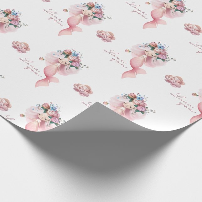 Mermaid I Love You Wrapping Paper  (Corner)