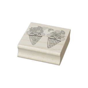 Mermaid icecream rubber stamp