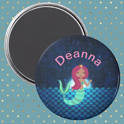 Mermaid in a Magical Moonlit Ocean Magnet