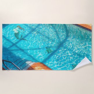 Mermaid in a Swimming Pool Beach Towel