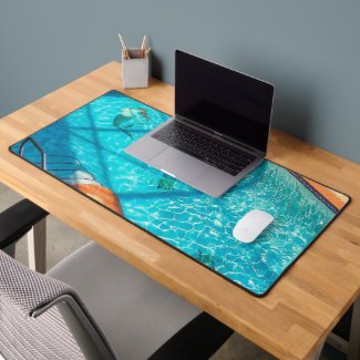 Mermaid in a Swimming Pool Desk Mat