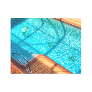 Mermaid in a Swimming Pool Metal Print