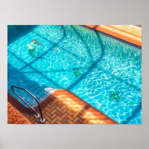 Mermaid in a Swimming Pool Poster