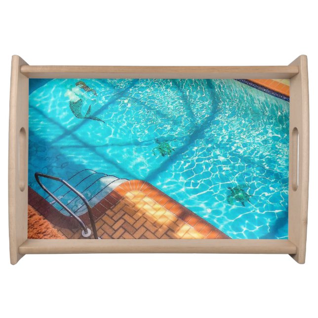Mermaid in a Swimming Pool Serving Tray (Front)