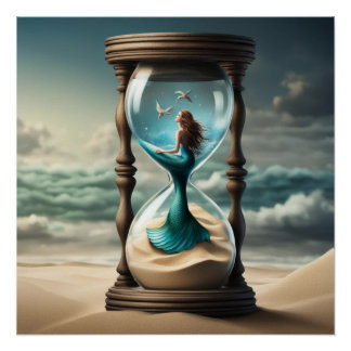 Mermaid in an Hourglass Poster