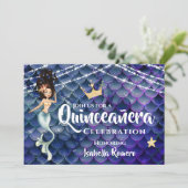 Mermaid in Blue Under the Sea w/ Mass Quinceañera Invitation (Standing Front)