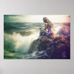 Mermaid in contemplation poster