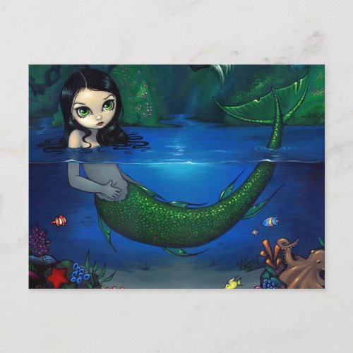 Mermaid in Her Grotto Postcard