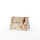 Mermaid in Rose Gold and Seashells Beach Birthday