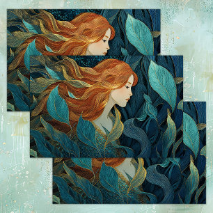 MERMAID IN SEA KELP GARDEN DECOUPAGE TISSUE PAPER