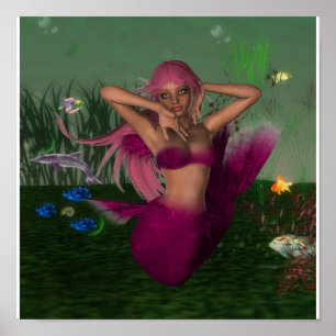 Mermaid in Sea Poster