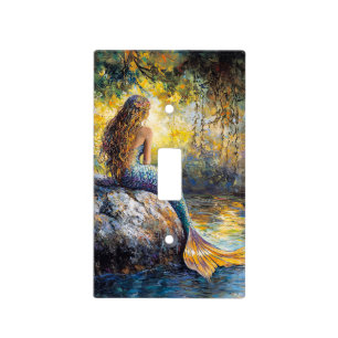 Mermaid in the Grotto Painting Light Switch Cover