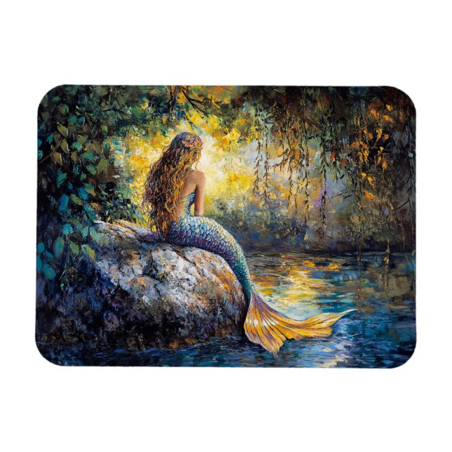 Mermaid in the Grotto Painting Magnet (Horizontal)