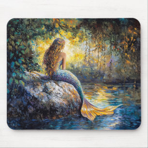 Mermaid in the Grotto Painting Mouse Pad