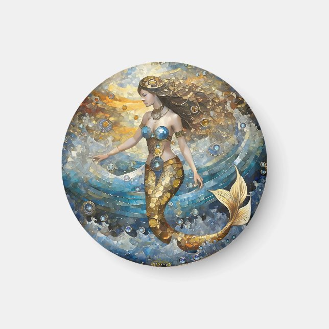 Mermaid in the Ocean Waves Magnet (Front)