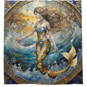 Mermaid in the Ocean Waves Shower Curtain