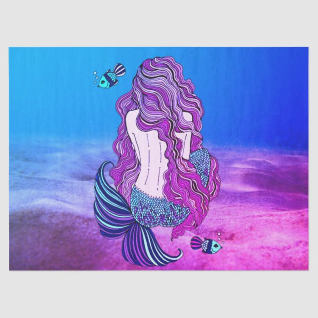 Mermaid in the Sea Tissue Paper (Front)