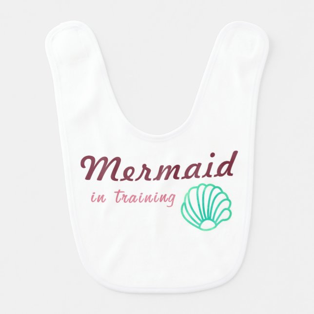 Mermaid in Training Baby Bib (Front)