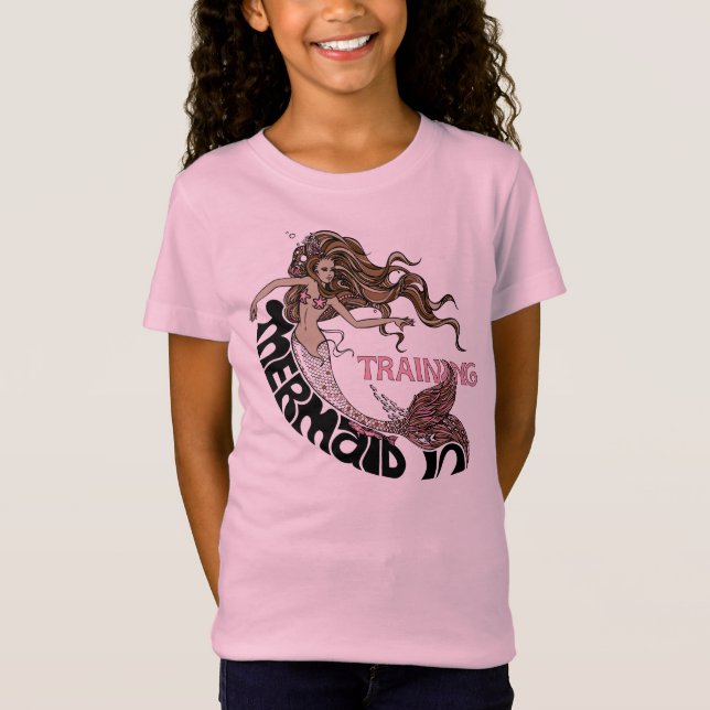 Mermaid in Training, children (brunette) T-Shirt (Front)