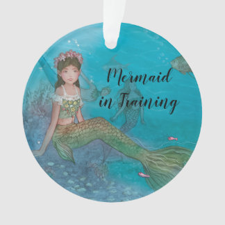 Mermaid in Training Customize with your own name Ornament