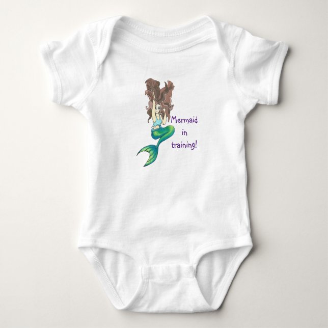 Mermaid in trianing baby bodysuit (Front)