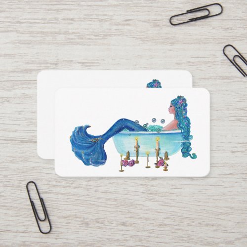Mermaid in tub by Renee Lavoie Business Card