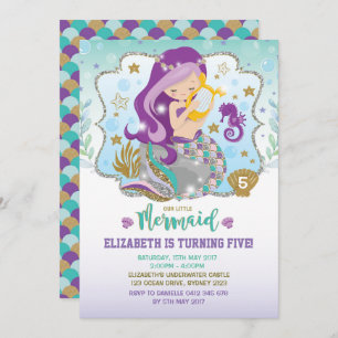 Mermaid Invitation Birthday Pool Party Invites