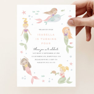 Mermaid Invitation Template, Pool Party Invitation