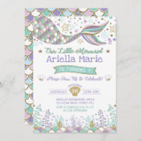 Mermaid Invitation Under the Sea Birthday Party