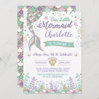 Mermaid Invitation Under the Sea Birthday Sparkle