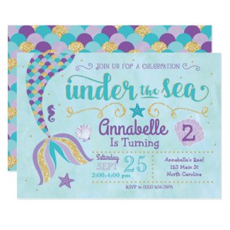 Mermaid Invitation Under The Sea Invite