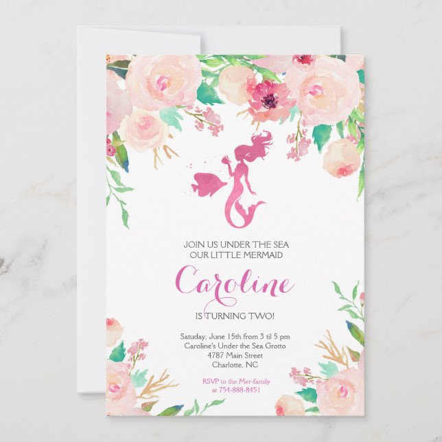 Mermaid Invitation Under The Sea Invite (Front)
