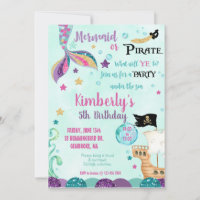 Mermaid Invitation, Under the Sea Party Invitation