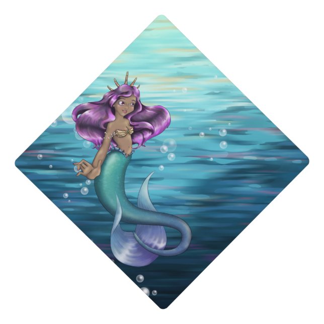 Mermaid Iole Graduation Cap Topper (Front)