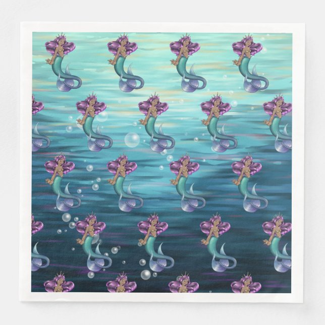 Mermaid Iole Paper Dinner Napkins (Front)