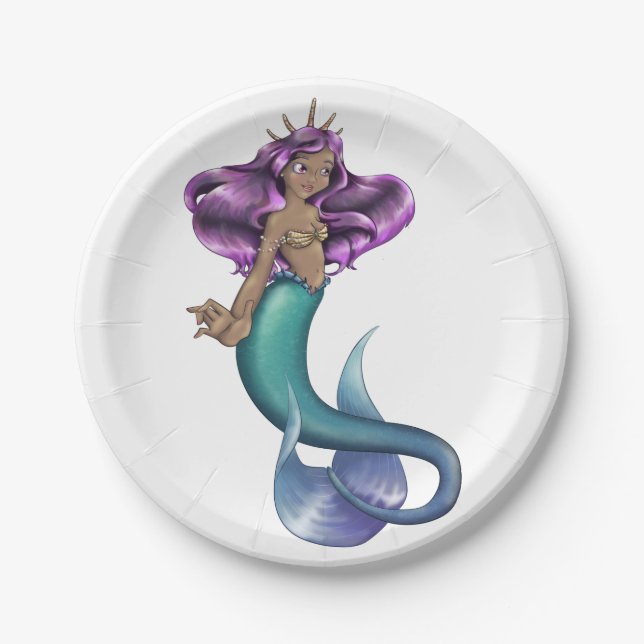 Mermaid Iole Paper Plates (Front)