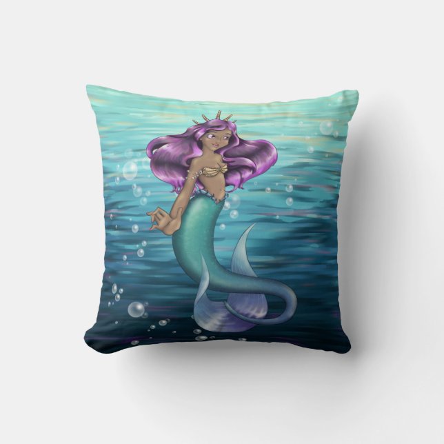 Mermaid Iole Throw Pillow (Front)