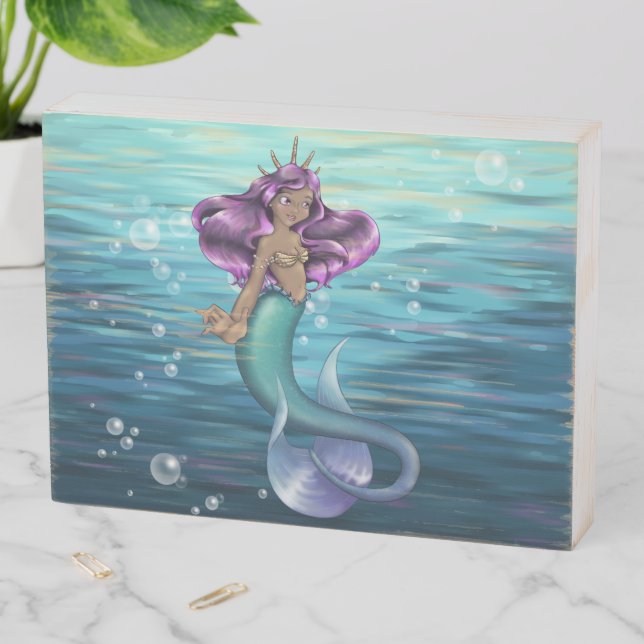 Mermaid Iole Wooden Box Sign (In Situ Horizontal)