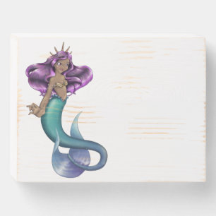 Mermaid Iole Wooden Box Sign