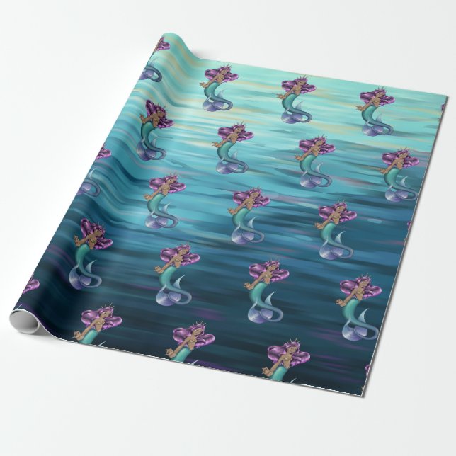 Mermaid Iole Wrapping Paper (Unrolled)