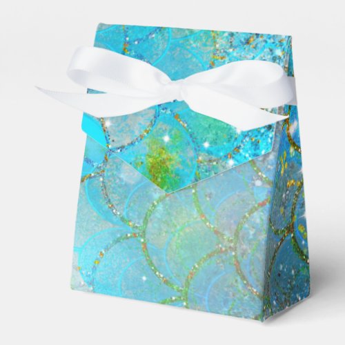 Mermaid Iridescent Pearl Shimmer Birthday Party Favor Boxes