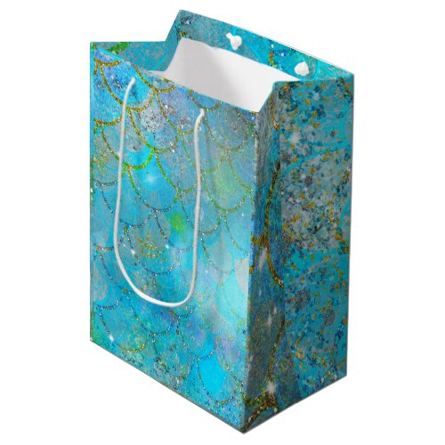 Mermaid Iridescent Pearl Shimmer Birthday Party Medium Gift Bag
