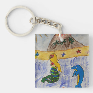 Mermaid Island Acrylic Key Ring