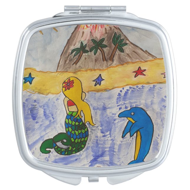 Mermaid Island Compact Mirror (Front)