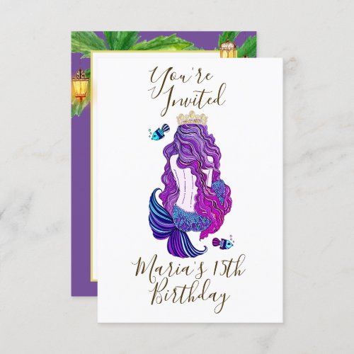 Mermaid Island  Paradise Invitation